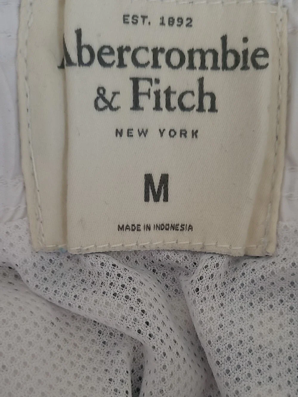 Abercrombie & Fitch Navy and White Checkered Swim Trunks
